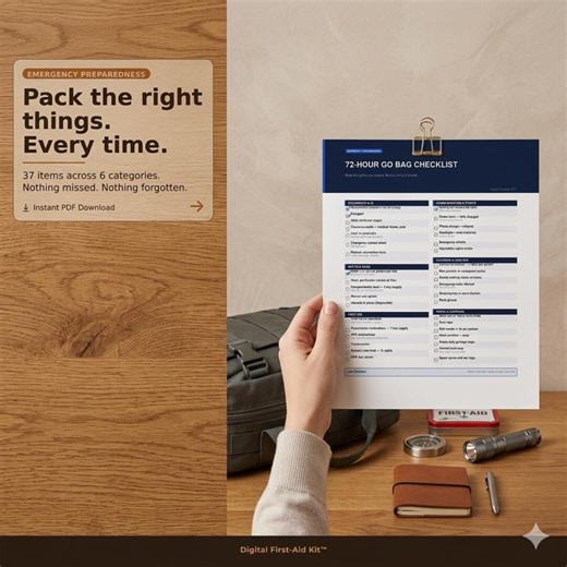 72-Hour Go Bag Checklist Printable PDF | Emergency Preparedness Kit List | Instant Download | When Disaster Strikes