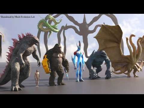 Kaiju Size Comparison 3D | 3d Animation Size Comparison
