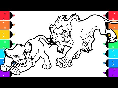 The Lion King Coloring Pages | Coloring Simba Fights Scar