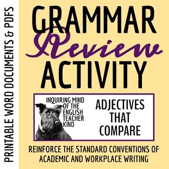 High School Grammar Packet on Comparative Adjectives and Superlative Adjectives