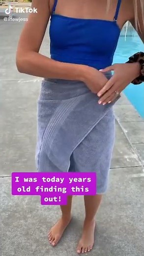 Woman reveals genius hack to prevent a towel from slipping off your waist