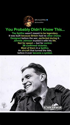 The Spitfire ace who outlived the war—Johnnie Johnson, RAF’s top gun. #ww2 #shorts #airforce #facts