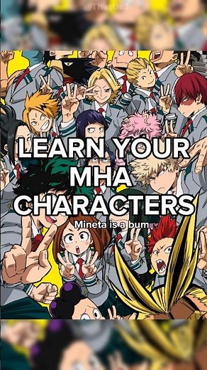 Learn Your MHA Characters!