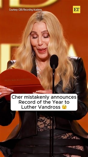 If Cher could turn back time, she'd probably redo this #GRAMMY flub. 😂 "Luther" won Record of the Year and Kendrick Lamar couldn't help but laugh about the Luther Vandross mix-up. | Entertainment Tonight