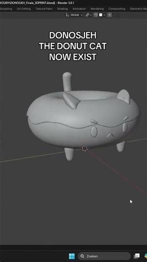 I tried the famous Blender DONUT tutorial… #blender #dothingsyoudontwanttodo