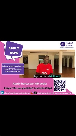 African Science Academy | Dream big. Think bold. Lead with science. The African Science Academy (ASA) is calling all young women passionate about STEM to join a... | Instagram