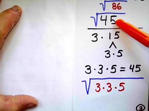 Part 2 "How 2 Simplify Square Roots/Radicals NO Calculator" Using a Factor Tree - Step By Step Video