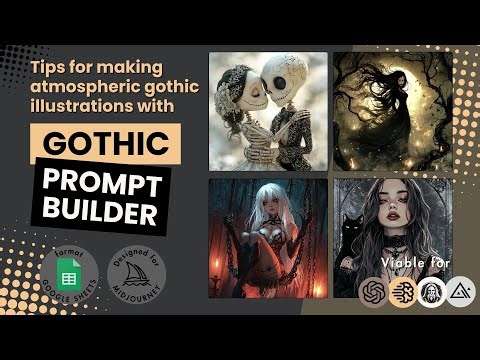 Gothic Prompt Builder: make dark and mystical illustrations, clipart and patterns with Midjourney AI