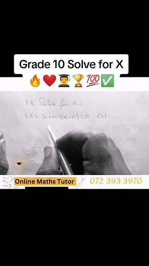 Grade 10 Maths: Solve for X🔥❤️👨‍🎓🏆💯✅ #grade7 #grade8 #grade9 #grade10 #grade11 #grade12 #maths #mathematics #mathsontiktok #studytips #grade11math #grade12maths #exampreparation #joytacademy