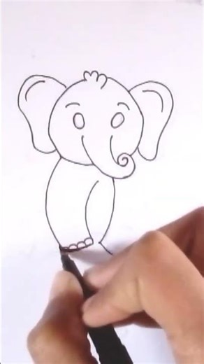 elephant easy drawing simple cartoon drawing #art #easydrawing #drawingtutorial #pencilportrsit