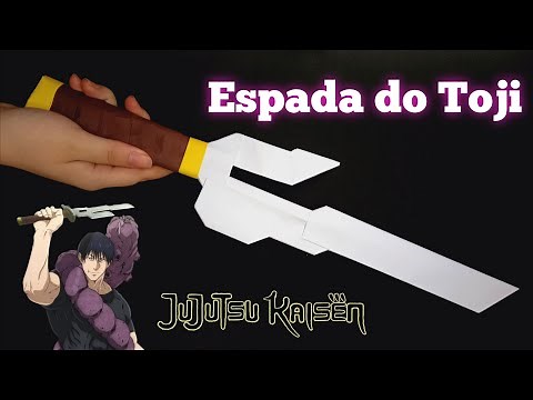 Como Fazer a Espada do Toji | jujutsu kaisen | artesanato em papel | How to make toji's sword