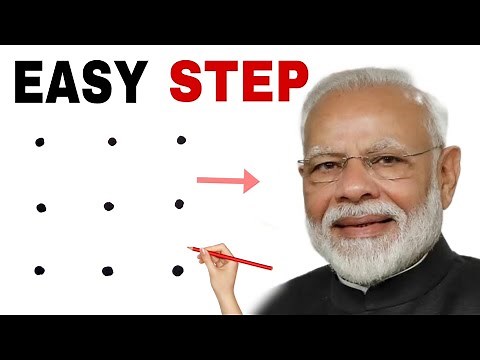 Dots turns into Narendra Modi Drawing // How to draw Narendra Modi // Independence day drawing