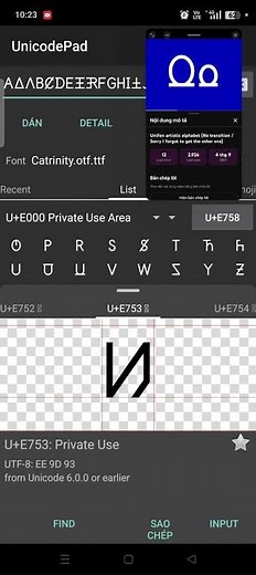 Unifon artistic alphabet unicode pad