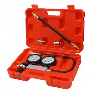 Cylinder Leak Down Tester Kit,Gasoline Engine Compression Tester,Dual Pressure Gauges Engine Compression Leakdown Detector for Gasoline Engine with 10 12 14mm Spark Plugs（ Red）…