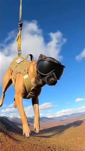 USA military dogs parachute out from airplanes tuff hard training #usa #dogs #dog #shortsfeed