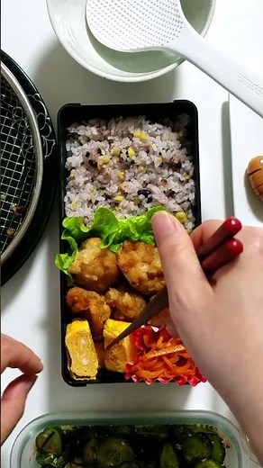 気合。高校生男子の唐揚げ弁当_20260501#bento #도시락 #高校生男子弁当#お弁当 #お弁当記録 #homemadecooking #점심 #집밥
