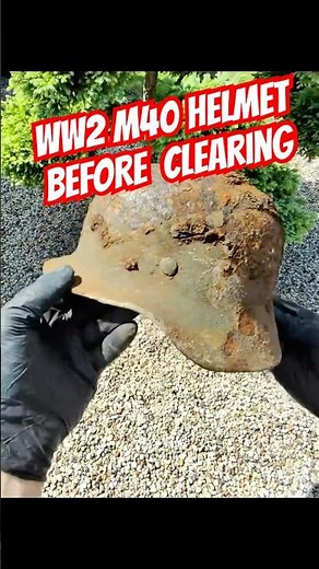 WW2 German M40 Helmet – Before & After Cleaning (Original Paint Survived) #battlefield #relic