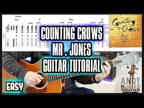 How to play Counting Crows Mr. Jones Guitar Tutorial (EASY)
