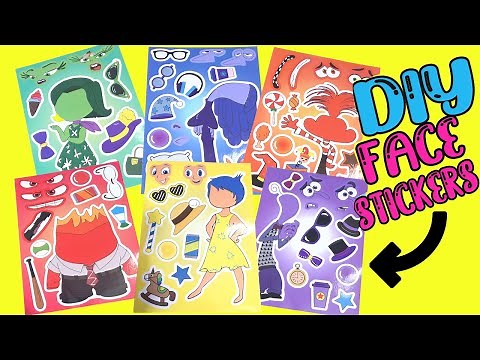 Inside Out 2 Movie DIY Silly Face Stickers with Joy, Sadness, Anxiety