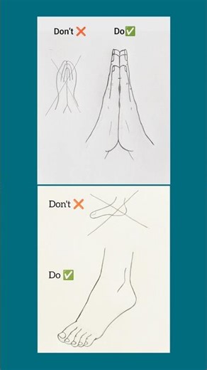 How to Draw Hands & Feet Perfectly! ✍️✨ #shorts #art