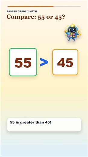 Compare Numbers: 55 or 45? 🤔 2nd Grade Practice (Solve Along)