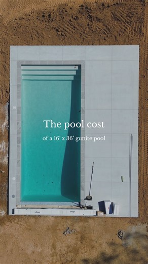 Derek & Marina Wiersma | Custom Home Builder on Instagram: "We get this question all the time — “what does a pool like that actually cost?” For our 16×36 gunite pool, the total came in around $119K (including the concrete surround). Fiberglass quotes were nearly identical once you added delivery and setup, but gunite gave us the design freedom we wanted — steps spanning the width, a natural feel, and materials that tie into the rest of our property. Every site is different, but this gives a real