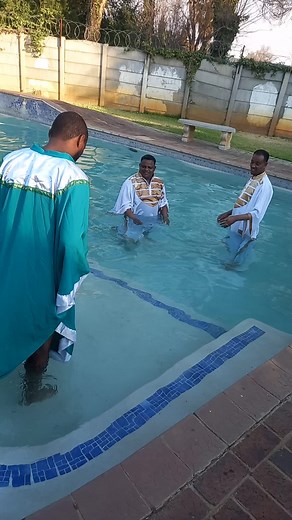 Outdoors Baptism Ceremony in a Swimming Pool