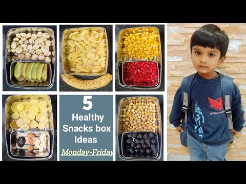 5 snacks box ideas for play school/nursery/kindergarten kids || Monday-Friday snack recipes||