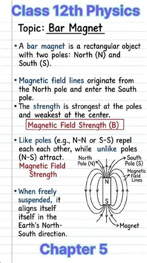 Bar Magnet class 12th Physics chapter 5 #physicsshorts #physics #neet #class12physics