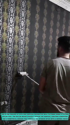 Pattern Paint Roller Tool: Vertical Decorative Wall Pattern Application