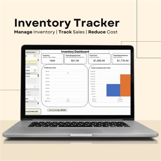 Inventory Tracker, Excel Inventory Planner, Sales Tracking Log Spreadsheet, Small Business Sales Cost and Profit Manager, Vendor Management - Etsy