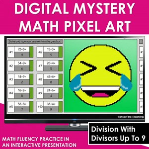 Digital Math Pixel Art | Mystery Picture 5th Grade Fluency Division Set 1
