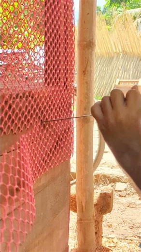 How to cut excess chicken coop netting #chicken #woodworking #netting
