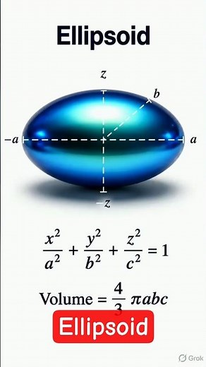 Ellipsoid Explained | Shape, Formula, Volume & Real-Life Examples #shorts #shortsfeed