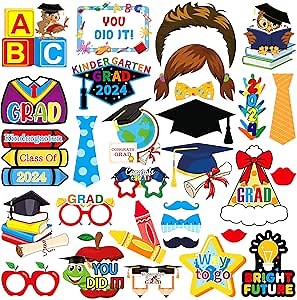 KatchOn, Kindergarten Graduation Photo Props - Pack of 30 | Kindergarten Graduation Photo Booth Props | Preschool Graduation Photo Props | Graduation Props for Preschool Graduation Decorations 2026