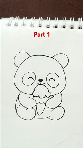 How to Draw a Cute Panda with Ice Cream | Easy and Adorable Drawing Tutorial / Part 1/
