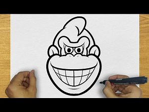 HOW TO DRAW DONKEY KONG FROM SUPER MARIO BROS MOVIE STEP BY STEP