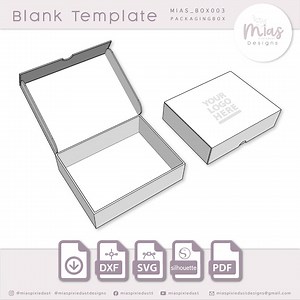 Packaging Box Template Cut File for Small Business Rectangular BOX With Lid Template Digital File SVG DXF - Etsy UK