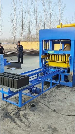 automatic 6 inch concrete interlocking block machine for construction project business #blockmachine