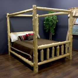 Cedar Lake Log Canopy Bed