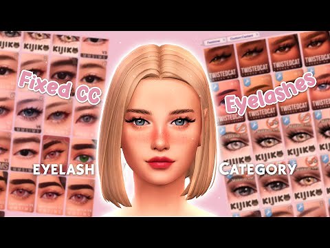 Fixed CC Eyelashes in Eyelash Category with links | The Sims 4