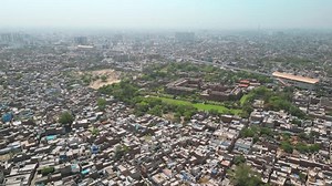 Agra Aerial View Famous City India Stock Footage Video (100% Royalty-free) 1105487009 | Shutterstock