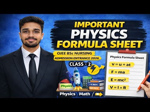Important physics formula sheet - 2 | OJEE 2026 | Odisha bsc nursing admission entrance 2026#nursing