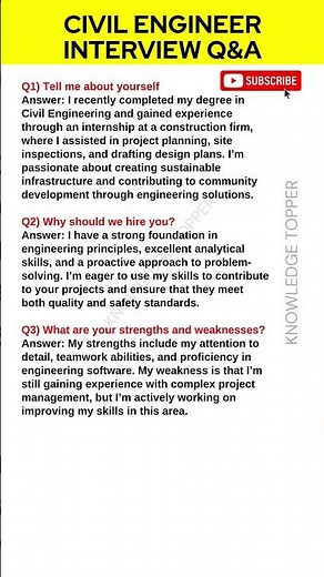 Civil Engineer Interview Questions and Answers | Civil Engineering Interview Questions and Answers