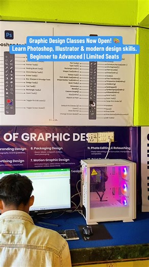 Graphic Design Classes Now Open! 🎨 Learn Photoshop, Illustrator & modern design skills. Beginner to Advanced | Limited Seats