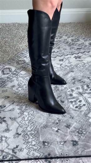 Review of Putu Women's Knee High Boots High Heel Western Boots Pointed Toe Tall Boots