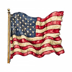 Rustic American Flag Watercolor Clipart: 4th of July PNG (digital Download) - Etsy