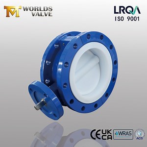 [Hot Item] PTFE Lining Flanged Butterfly Valve with Split Body Design