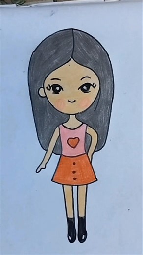 How To Draw A Barbie Girl #shorts #ytshorts #barbie #barbiegirl #trending #drawing #viral #girl #art