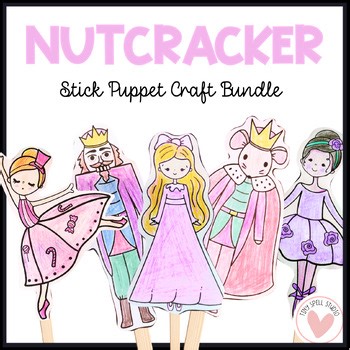 Nutcracker Ballet Craft Bundle, Ballerina Stick Puppets, Christmas Activities